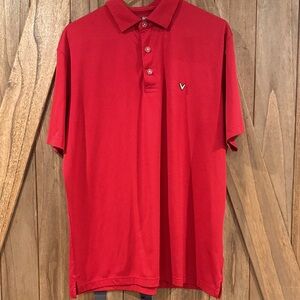 Callaway Red with black line golf Polo Shirt size M